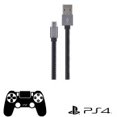 Philips Playstation 4 İle Uyumlu Joystick Şarj Kablosu 3A 60W UsbA to Micro Deri Kaplama Hızlı Şarj Data Kablosu DLC2518B/97 - 1