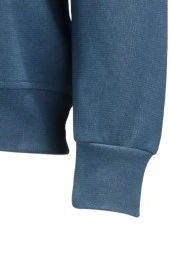 Erkek Standart Fit Bisiklet Yaka Baskılı Pamuklu Mavi Sweatshirt - 4