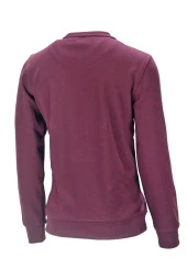 Erkek Standart Fit Bisiklet Yaka Cep Fermuarlı Mürdüm Sweatshirt - 2