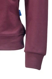 Erkek Standart Fit Bisiklet Yaka Cep Fermuarlı Mürdüm Sweatshirt - 3