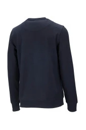 Erkek Standart Fit Bisiklet Yaka Cep Fermuarlı Siyah Sweatshirt - 2