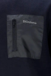 Erkek Standart Fit Bisiklet Yaka Cep Fermuarlı Siyah Sweatshirt - 3