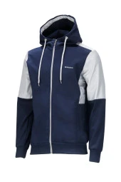 Erkek Standart Fit Fermuarlı Kapüşonlu Lacivert Sweatshirt - 1