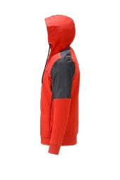 Erkek Standart Fit Fermuarlı Kapüşonlu Turuncu Sweatshirt - 3