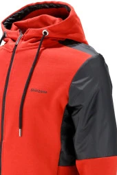 Erkek Standart Fit Fermuarlı Kapüşonlu Turuncu Sweatshirt - 4