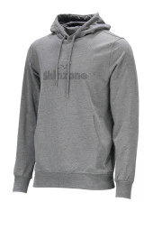 Erkek Standart Fit Kapüşonlu Baskılı Cepli Koyu Gri Sweatshirt - 1