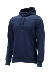 Erkek Standart Fit Kapüşonlu Baskılı Cepli Lacivert Sweatshirt - 1