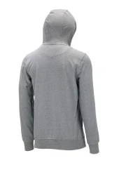 Erkek Standart Fit Kapüşonlu Baskılı Cepli Koyu Gri Sweatshirt - 2