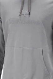 Erkek Standart Fit Kapüşonlu Baskılı Cepli Gri Sweatshirt - 3