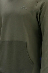 Erkek Standart Fit Kapüşonlu Cepli Haki Sweatshirt - 4
