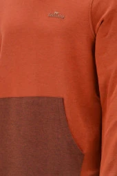 Erkek Standart Fit Kapüşonlu Cepli Turuncu Sweatshirt - 4