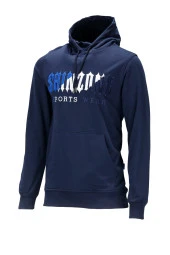 Erkek Standart Fit Kapüşonlu Kabartma Baskılı Lacivert Sweatshirt thumbnail 1