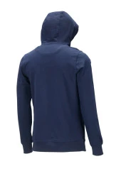 Erkek Standart Fit Kapüşonlu Kabartma Baskılı Lacivert Sweatshirt thumbnail 2