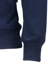 Erkek Standart Fit Kapüşonlu Kabartma Baskılı Lacivert Sweatshirt thumbnail 4