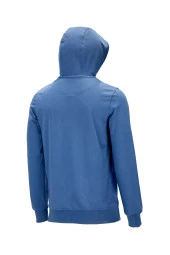 Erkek Standart Fit Kapüşonlu Kabartma Baskılı Mavi Sweatshirt - 4