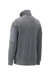 Erkek Standart Fit Kol Cepli Fermuarlı Gri Sweatshirt - 2