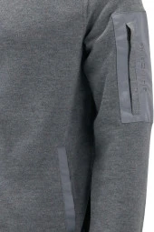 Erkek Standart Fit Kol Cepli Fermuarlı Gri Sweatshirt - 3