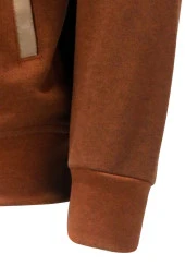 Erkek Standart Fit Kol Cepli Fermuarlı Kiremit Sweatshirt - 2