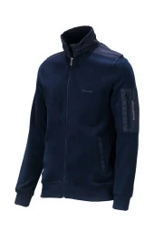 Erkek Standart Fit Kol Cepli Fermuarlı Lacivert Sweatshirt - 1