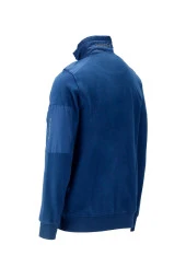 Erkek Standart Fit Kol Cepli Fermuarlı Koyu Sweatshirt - 2