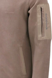 Erkek Standart Fit Kol Cepli Fermuarlı Vizon Sweatshirt - 3