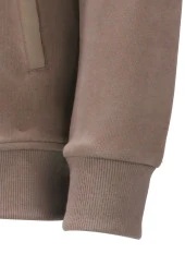 Erkek Standart Fit Kol Cepli Fermuarlı Vizon Sweatshirt - 4