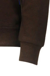 Erkek Standart Fit Yarım Fermuarlı Koyu Kahverengi Sweatshirt - 4