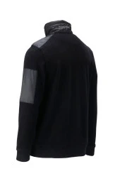 Erkek Standart Fit Yarım Fermuarlı Siyah Sweatshirt - 4