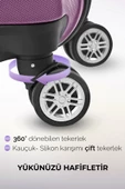 Polo&Sky Elmas Model Mor Renk Kabin Boy Valiz Bavul - 5