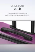Polo&Sky Elmas Model Mor Renk Kabin Boy Valiz Bavul - 4