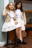Kız Çocuk Broşlu Ceket ve Şifon Balon Krem Etekli Takım thumbnail 7