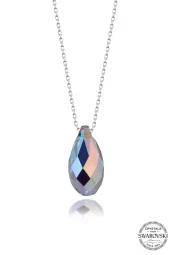 Swarovski Crystal Kadın Parlak Drop Gümüş Kolye - 1