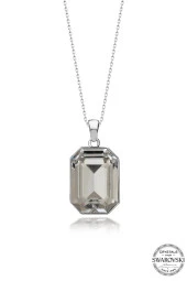 Swarovski Crystal Kadın Octagon Gümüş Kolye - 1