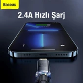 Baseus Super Şarj 1.2Mt Güçlendirilmiş Kablo İphone Şarj Kablo İphone 11 12 13 14 Pro Max Şarj Kablo thumbnail 4