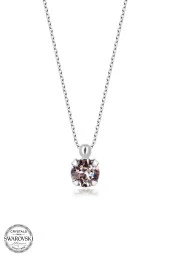 Swarovski Crystal Kadın Küçük SS Gümüş Kolye - 1
