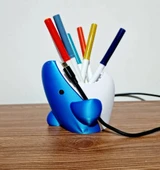 Sevimli Kawaii Köpek Balığı Kalemlik Kablo Tutucu thumbnail 2