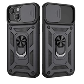 Apple iPhone 13 Uyumlu Kızaklı Kamera Korumalı Tank Kılıf thumbnail 2