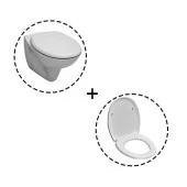 Serel Basic Kanalsız 52 cm Asma Klozet+Serel Anemon PP Thermoplast Yavaş Kapanan Klozet Kapağı - 2