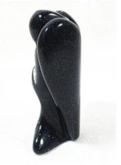 Mini 3.5 cm Mavi Goldstone Koruyucu Melek Reiki Çakra Enerji Ev Dekor - 3