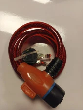 Bisiklet Kilidi 12x80 Anahtarlı Kırmızı ZL 87116 thumbnail 1