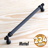 Şah Kulp Mobilya Mutfak Dolabı Çekmece Dolap Kulpları Kapak Kulpu Kulbu Siyah (224 MM-22.4 CM) Metal - 1