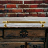 Şah Kulp Mobilya Mutfak Dolabı Çekmece Dolap Kulpları Kapak Kulpu Kulbu Gold Altın 224 mm Metal - 3