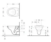 Serel Basic Kanalsız 52 cm Klozet+Serel Gediz Durolast Klozet Kapağı - 3