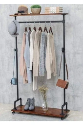 Dekoratif Borudan Raf Ve Askılık 125 Cm - 1