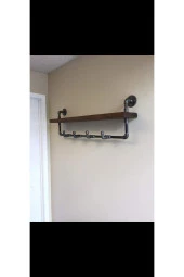 Dekoratif Borudan Raf Ve Askılık - 1