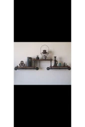 Dekoratif Duvara Borudan Raf - 1