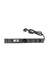 Alman Tipi Schuko Soketli 1U 4'lü PDU 16A Devre Kesicili - 1