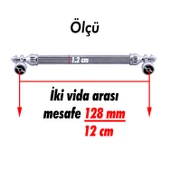 Şah Kulp Mobilya Mutfak Dolabı Çekmece Dolap Kulpları Kapak Kulpu Kulbu Krom Renk 128 mm Metal thumbnail 5