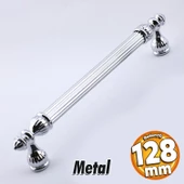 Şah Kulp Mobilya Mutfak Dolabı Çekmece Dolap Kulpları Kapak Kulpu Kulbu Krom Renk 128 mm Metal thumbnail 1