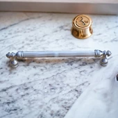 Şah Kulp Mobilya Mutfak Dolabı Çekmece Dolap Kulpları Kapak Kulpu Kulbu Krom Renk 192 mm Metal thumbnail 8